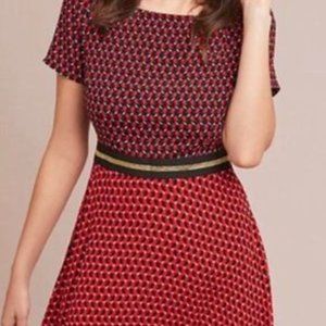 Anthropologie Maeve Amici Bunny Rabbit Print Dress